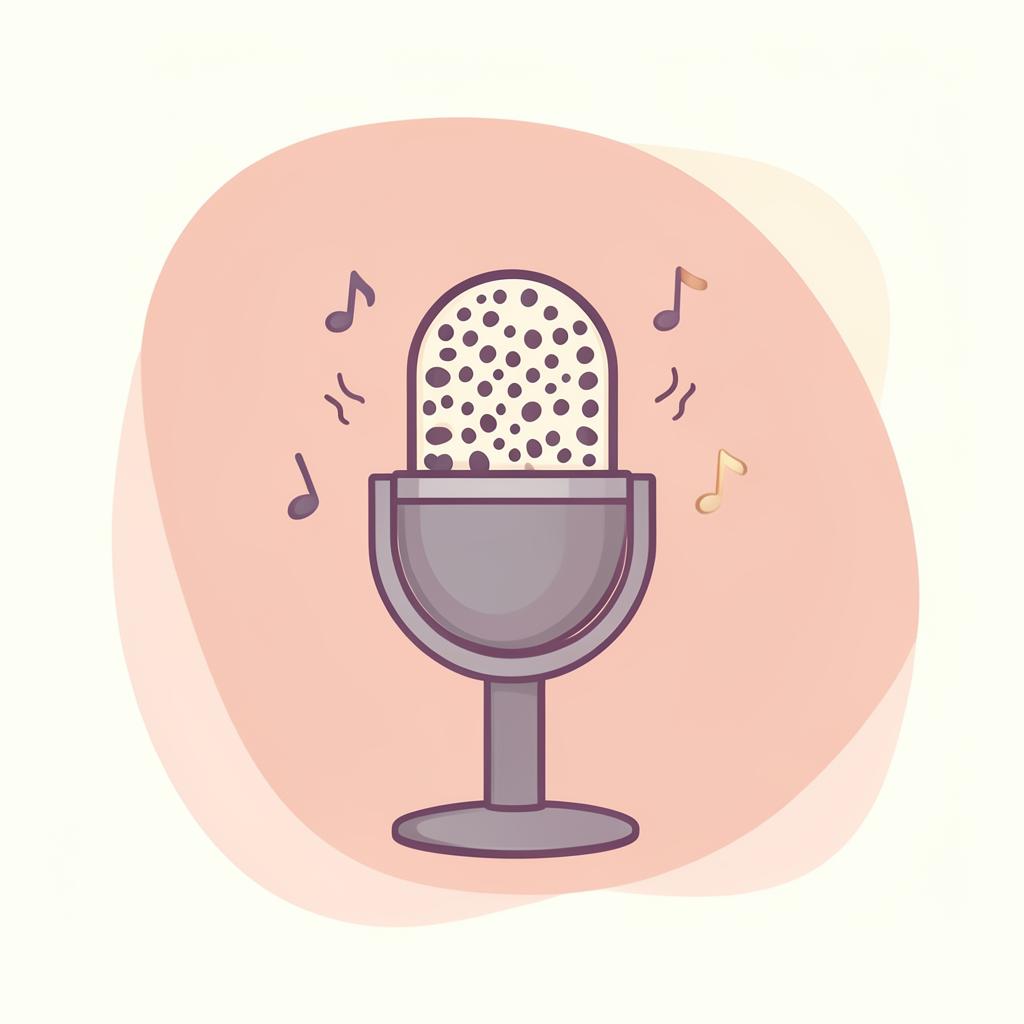 Vrolijke microfoon illustratie bij Demo Reels